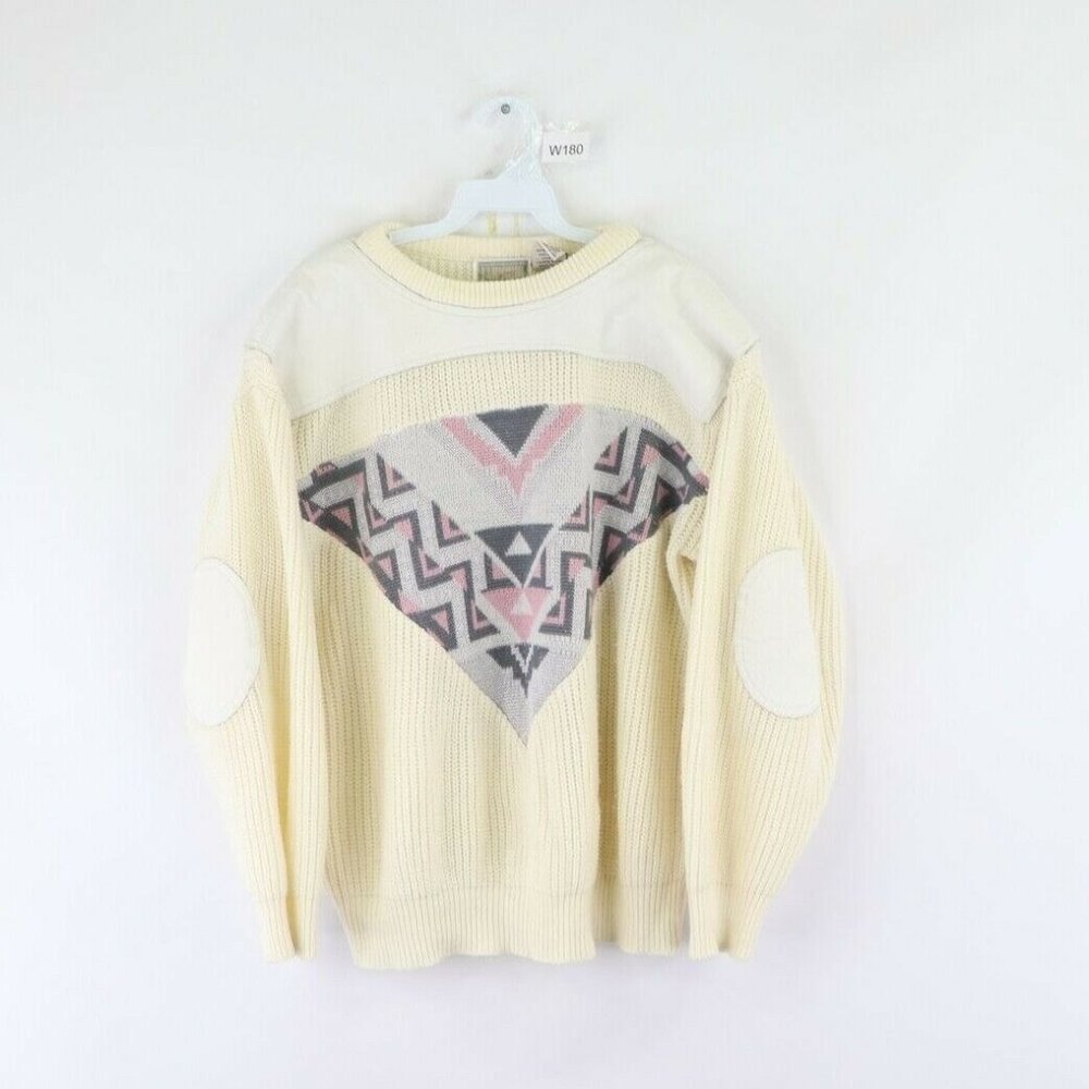 Vintage 90s Streetwear Elbow Patch Coogi Style Dad Cosby Sweater